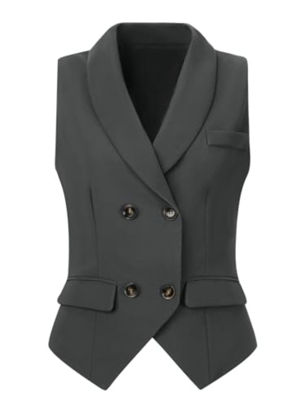 Double Breasted Suit Vest Women's Dressy Waistcoat Lapel Collar Fully Lined